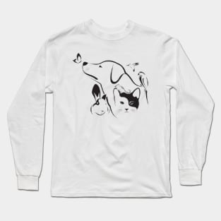 Dog and cat friendship Long Sleeve T-Shirt